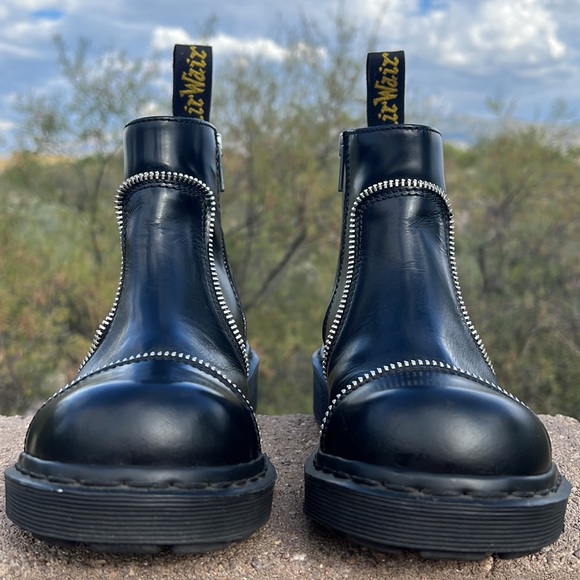 🏴󠁧󠁢󠁥󠁮󠁧󠁿 Dr. Martens MIE Zippered Y2K Chunky Mono Black Ankle Boots UK 5 - Picture 4 of 17